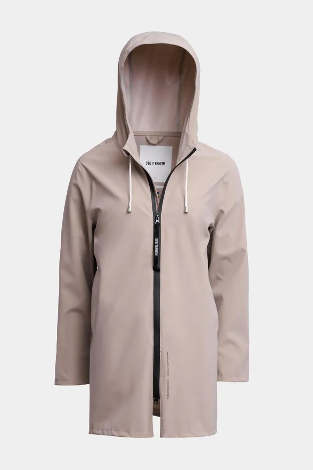 Raincoats Women Stutterheim Stockholm Lightweight Zip Matte Raincoat Potato