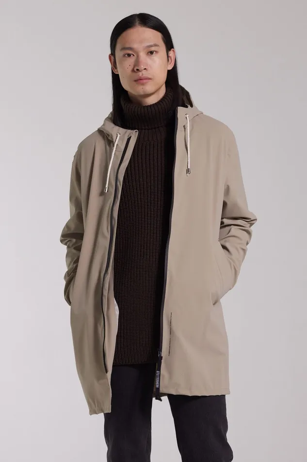 Raincoats Women Stutterheim Stockholm Lightweight Zip Matte Raincoat Potato