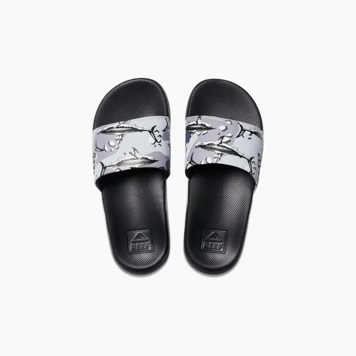 Reef Kids 58 Years One Slide Grey Camo Shark