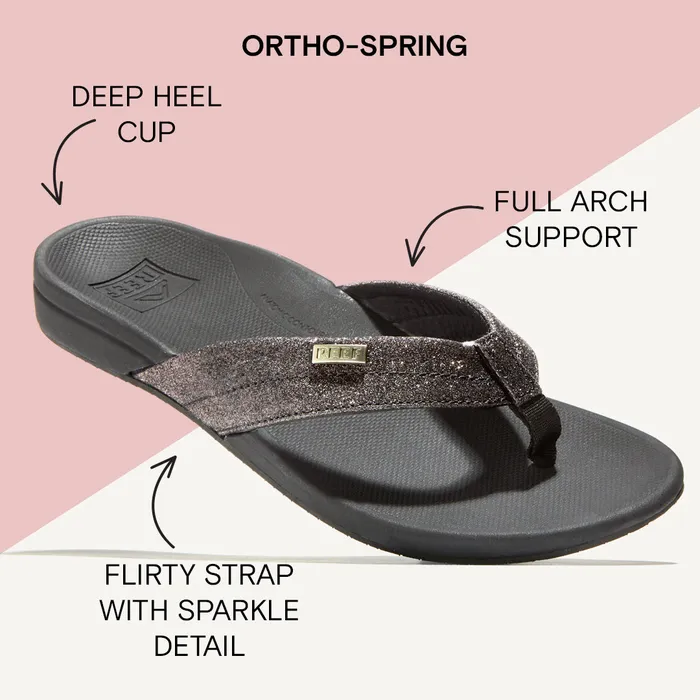 Reef Sandals OrthoSpring Blackblack Glitter 8211 Women Reef Sandals OrthoSpring Blackblack Glitter 8211 Women
