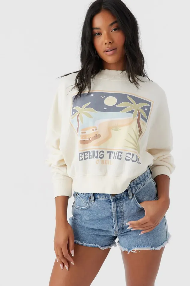 ROAM SLOW MOMENT CROP FLEECE Winter White Women O039NEILL Collections