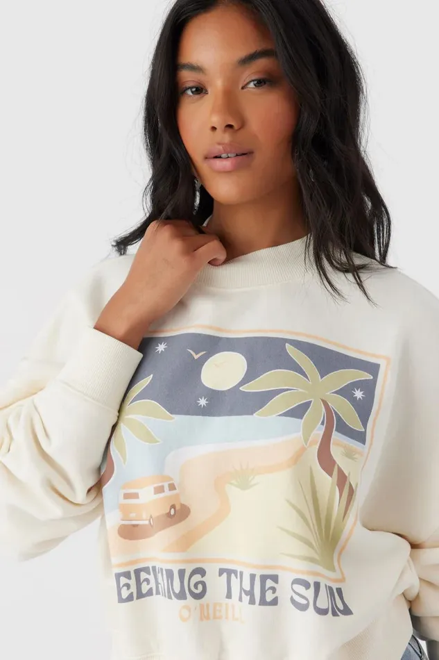 ROAM SLOW MOMENT CROP FLEECE Winter White Women O039NEILL Collections