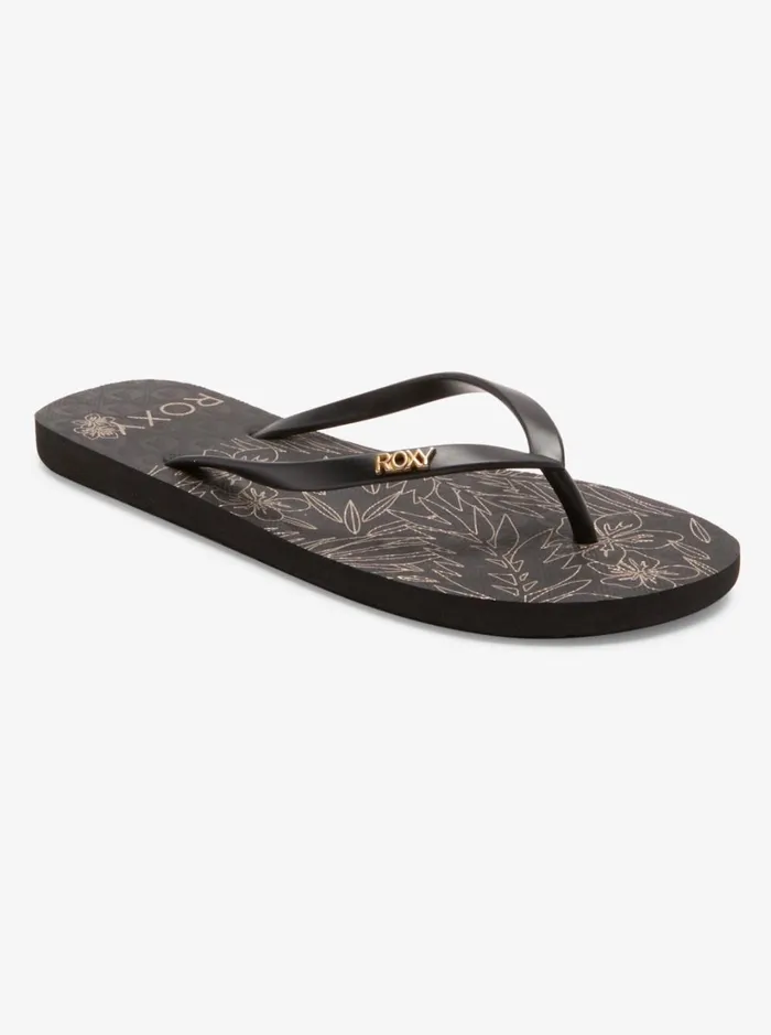 Roxy Flip Flops Viva Stamp FlipFlops Metallic Goldblack 8211 Women