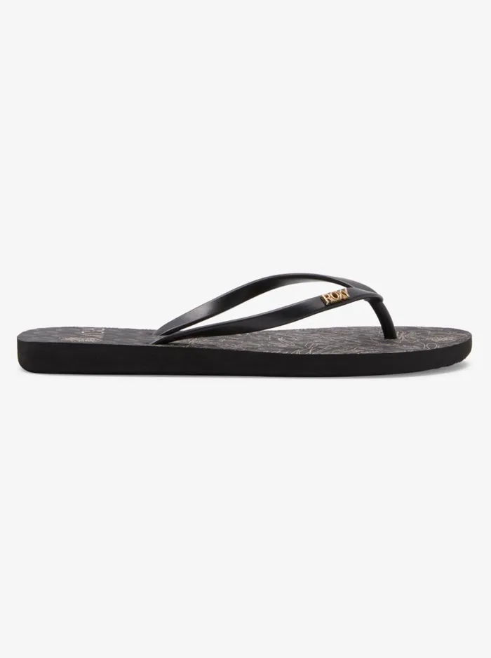 Roxy Flip Flops Viva Stamp FlipFlops Metallic Goldblack 8211 Women