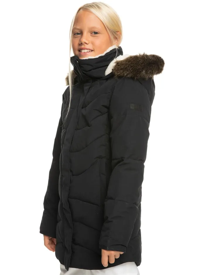 Roxy Girls Snow Girls039 416 Elsie Longline Winter Jacket True Black 8211 Women