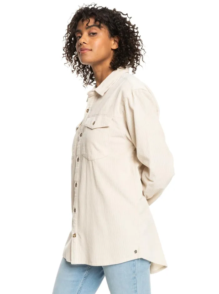 Roxy Jackets Let It Go Corduroy Long Sleeve Shirt Tapioca 8211 Women