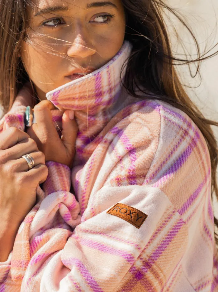 Roxy Jackets Ring Tone Fleece Overshirt Dusty Coral Decke Plaid 8211 Women