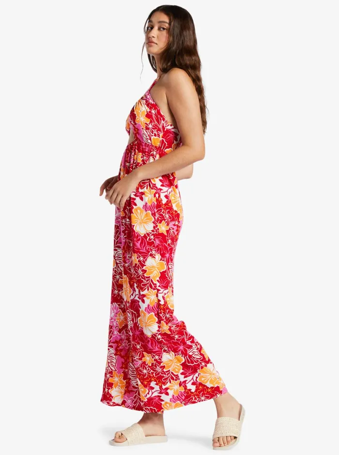 Roxy Jumpsuits and Rompers Away On Vacay Printed Wide Leg Jumpsuit Hilo Hibiscus 8211 Women