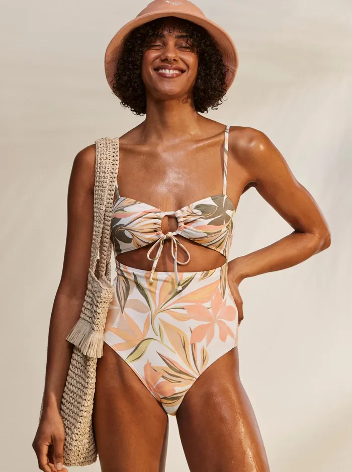 Roxy One Pieces Printed Beach Classics OnePiece Swimsuit Bright White Subtly Salty Flat 8211 Women Roxy One Pieces Printed Beach Classics OnePiece Swimsuit Bright White Subtly Salty Flat 8211 Women