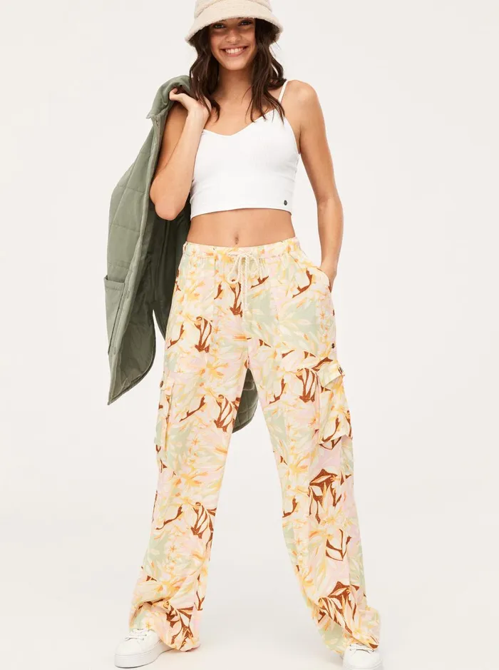 Roxy Pants and Jeans Precious High Waist Cargo Pants Quiet Green Coast 2 Coast 8211 Women