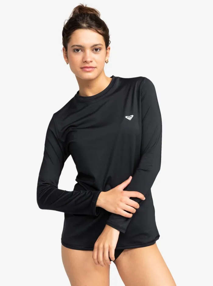 Roxy Rashguards New Enjoy Waves Long Sleeve Rashguard Anthracite 8211 Women