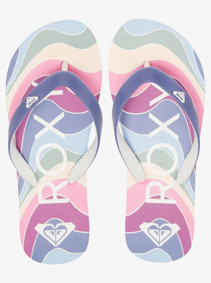 Roxy Shoes and Sandals Girl039s 416 Tahiti FlipFlops Blue Depths 8211 Women