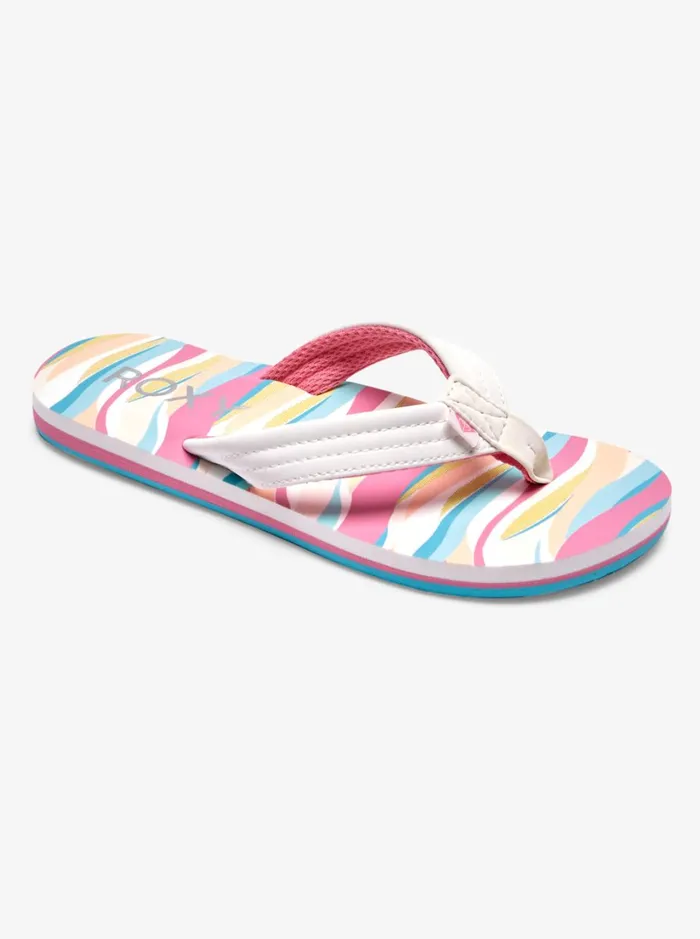 Roxy Shoes and Sandals Girl039s 416 Vista Loreto FlipFlops Whitenew Teal 8211 Women