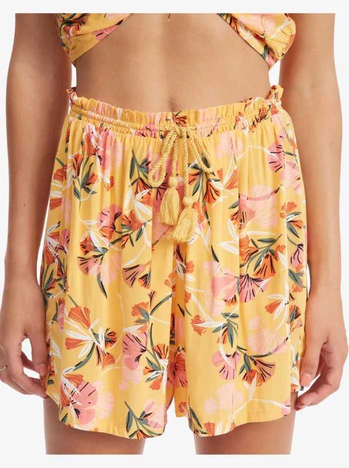 Roxy Shorts Happiness Awaits Beach Shorts Chamois Pressed Flowers 8211 Women
