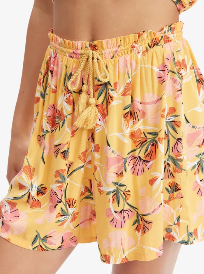 Roxy Shorts Happiness Awaits Beach Shorts Chamois Pressed Flowers 8211 Women