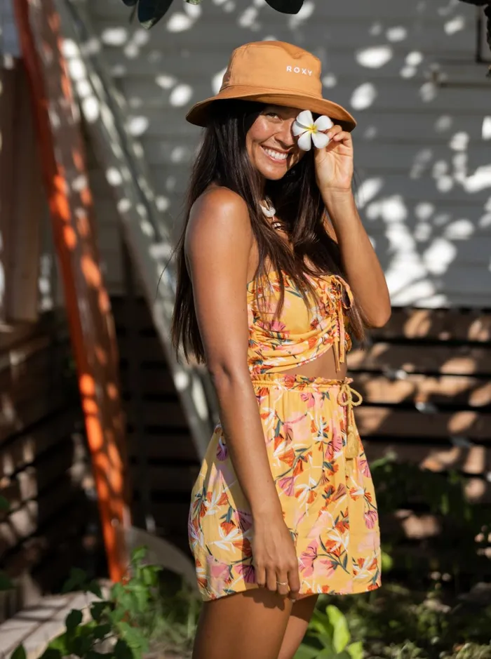 Roxy Shorts Happiness Awaits Beach Shorts Chamois Pressed Flowers 8211 Women