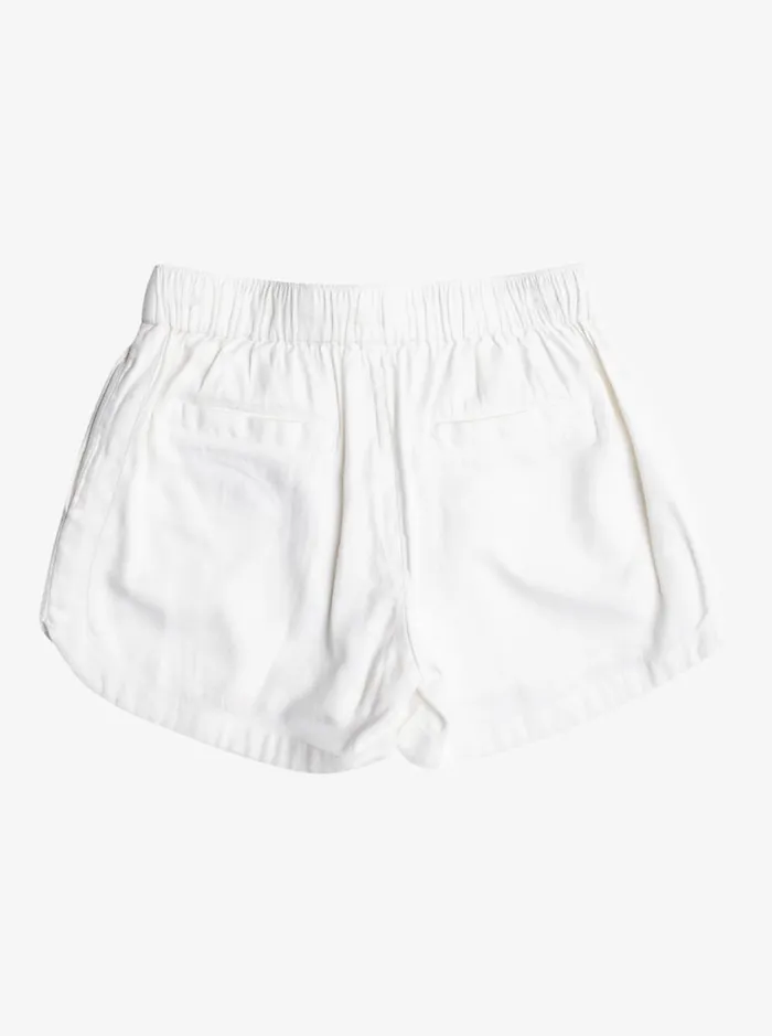 Roxy Skirts and Shorts Girl039s 416 Una Mattina Elastic Waist Shorts Snow White 8211 Women