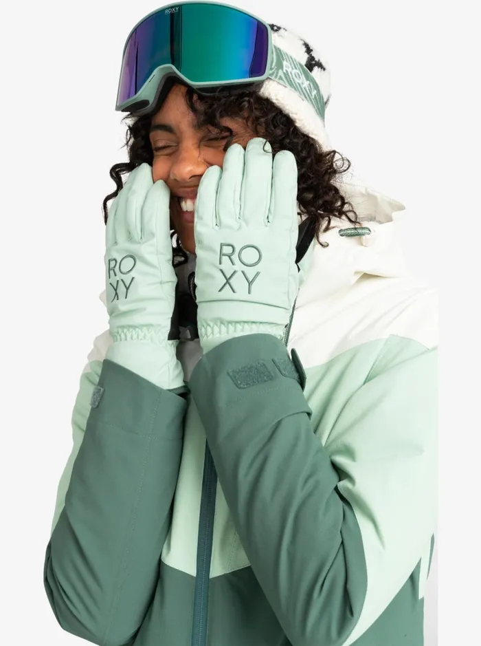 Roxy Snow Accessories Freshfield Technical SnowboardSki Gloves Cameo Green 8211 Women