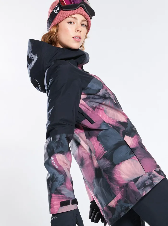 Roxy Snow Jackets GORETEX Glade Technical Snow Jacket True Black Pansy Pansy 8211 Women