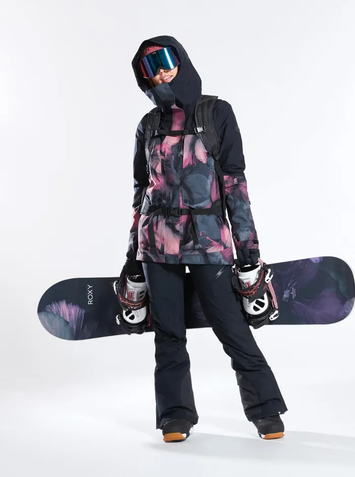 Roxy Snow Jackets GORETEX Glade Technical Snow Jacket True Black Pansy Pansy 8211 Women