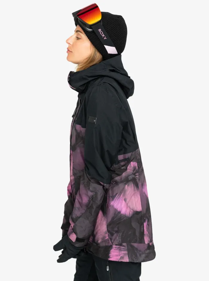 Roxy Snow Jackets GORETEX Glade Technical Snow Jacket True Black Pansy Pansy 8211 Women
