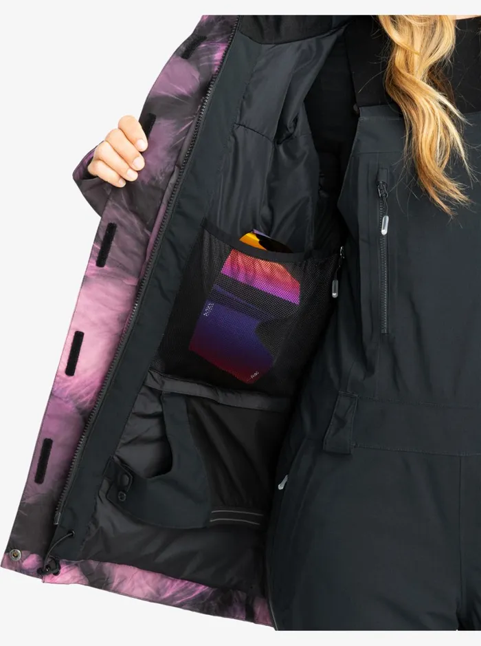 Roxy Snow Jackets GORETEX Glade Technical Snow Jacket True Black Pansy Pansy 8211 Women