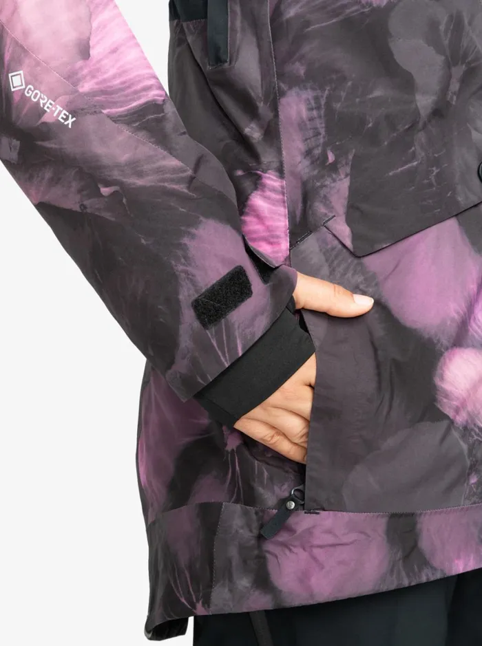 Roxy Snow Jackets GORETEX Glade Technical Snow Jacket True Black Pansy Pansy 8211 Women