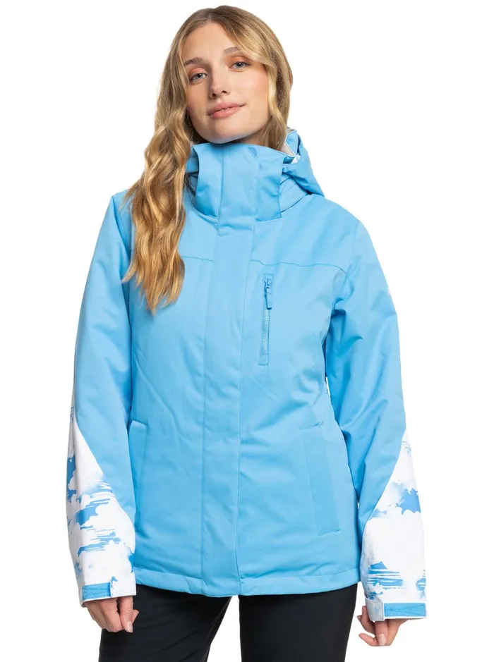 Roxy Snow Jackets Roxy Jetty Block Technical Snow Jacket Azure Blue Clouds 8211 Women Roxy Snow Jackets Roxy Jetty Block Technical Snow Jacket Azure Blue Clouds 8211 Women