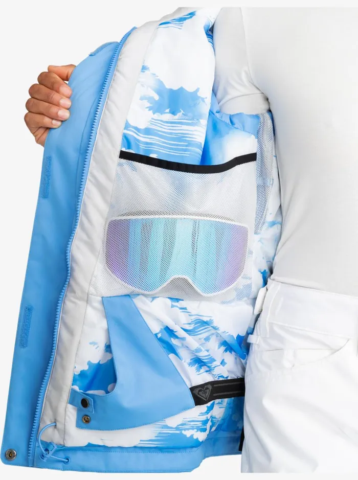 Roxy Snow Jackets Roxy Jetty Block Technical Snow Jacket Azure Blue Clouds 8211 Women