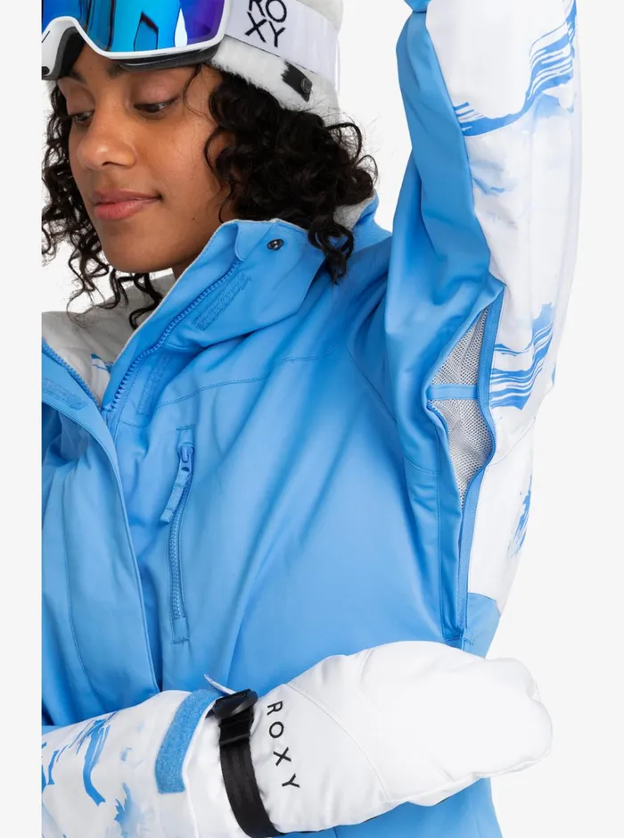 Roxy Snow Jackets Roxy Jetty Block Technical Snow Jacket Azure Blue Clouds 8211 Women