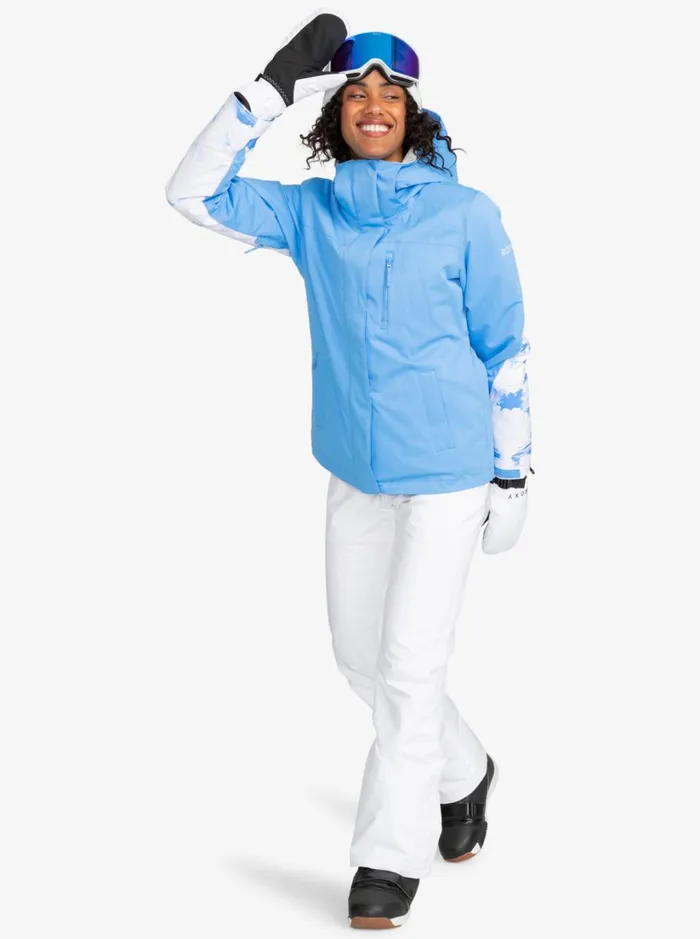 Roxy Snow Jackets Roxy Jetty Block Technical Snow Jacket Azure Blue Clouds 8211 Women