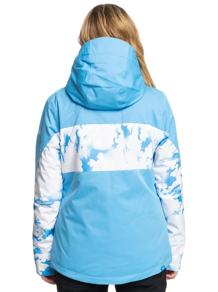Roxy Snow Jackets Roxy Jetty Block Technical Snow Jacket Azure Blue Clouds 8211 Women