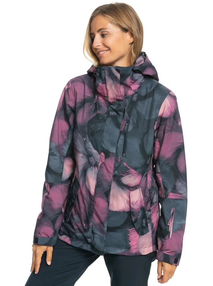 Roxy Snow Jackets Roxy Jetty Technical Snow Jacket True Black Pansy Pansy 8211 Women