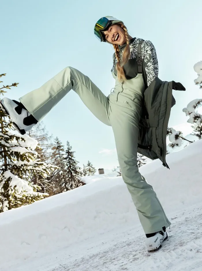 Roxy Snow Pants Summit Technical Snow Bib Pants Cameo Green 8211 Women