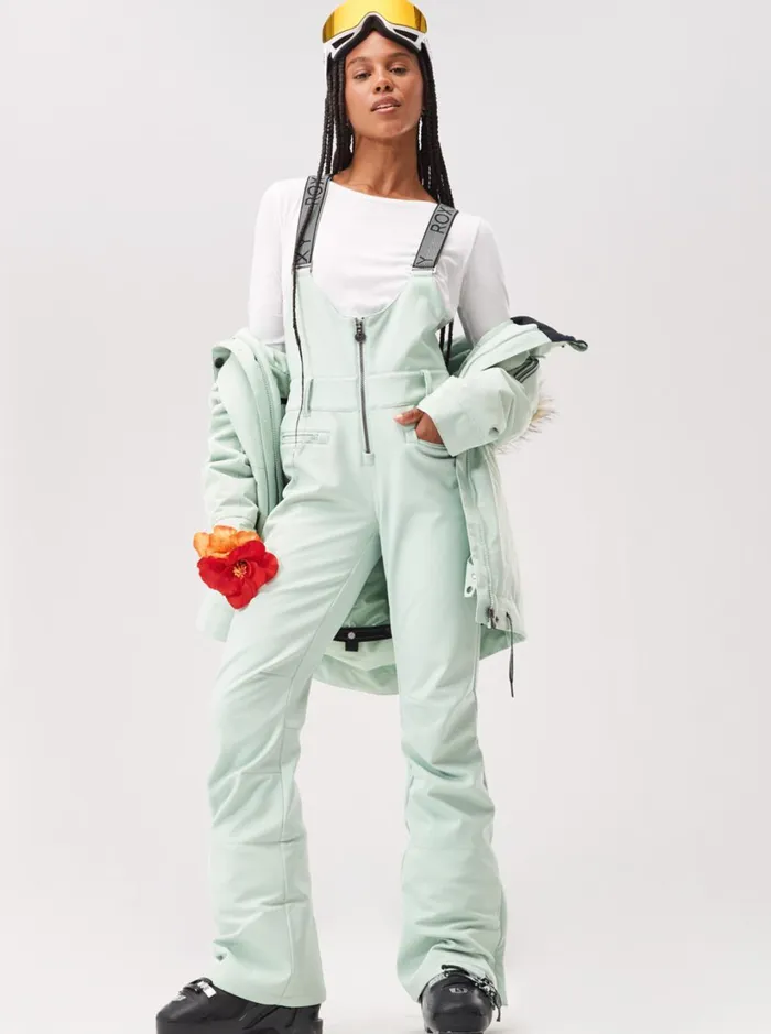 Roxy Snow Pants Summit Technical Snow Bib Pants Cameo Green 8211 Women
