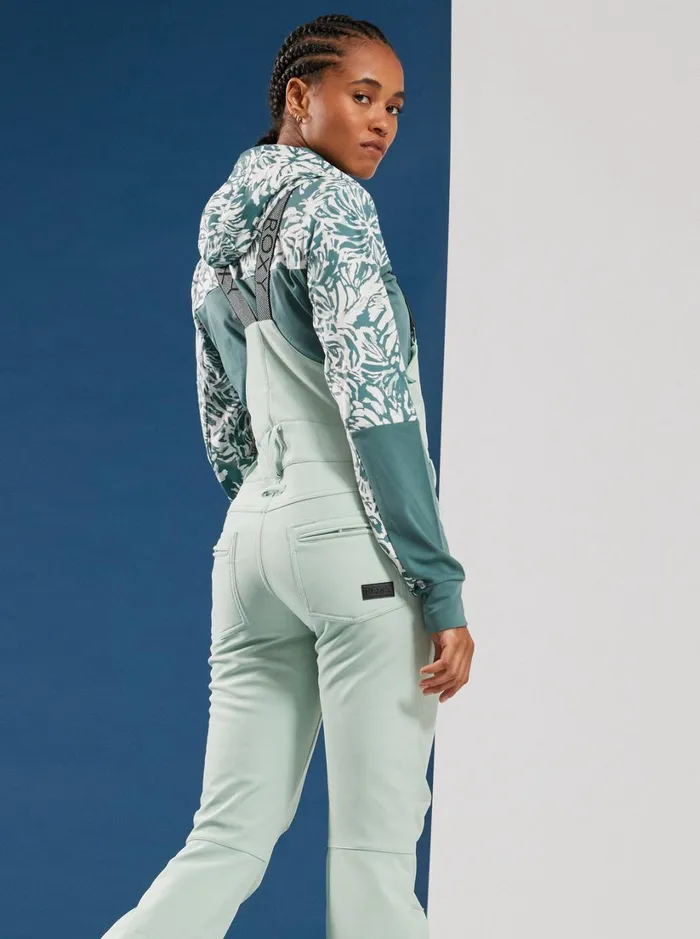 Roxy Snow Pants Summit Technical Snow Bib Pants Cameo Green 8211 Women