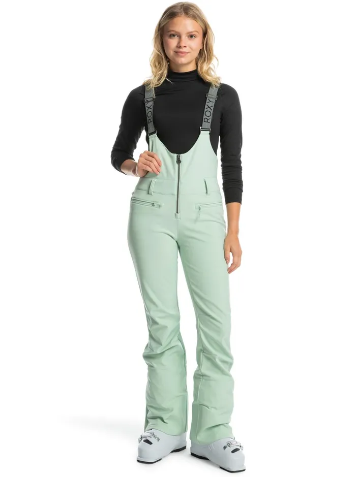 Roxy Snow Pants Summit Technical Snow Bib Pants Cameo Green 8211 Women