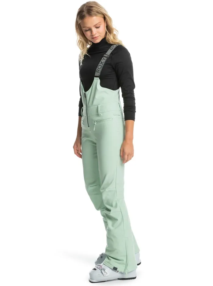Roxy Snow Pants Summit Technical Snow Bib Pants Cameo Green 8211 Women