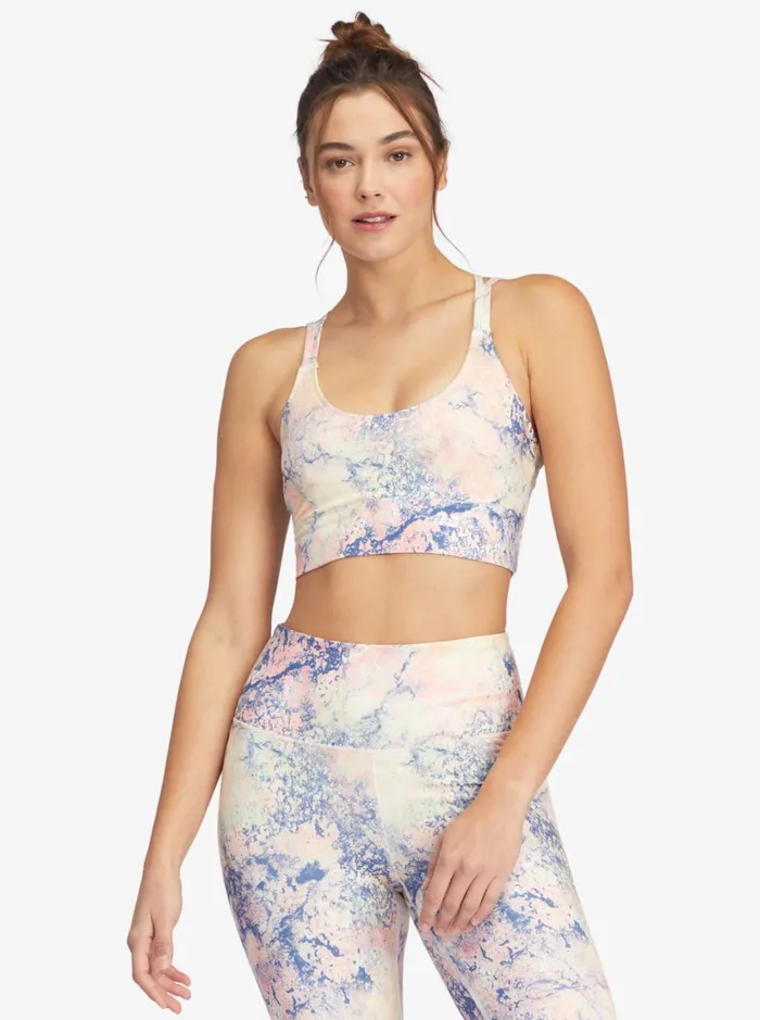 Roxy Sports Bras Kaileo Elongated Sports Bra Bright White Concrete Jungle 8211 Women Roxy Sports Bras Kaileo Elongated Sports Bra Bright White Concrete Jungle 8211 Women