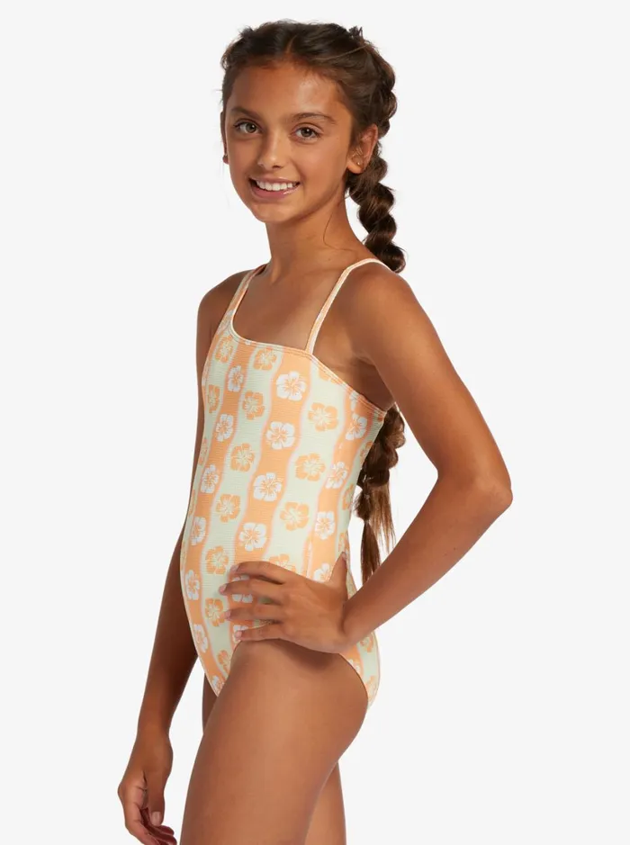 Roxy Swim Girl039s 716 Wavy Flower OnePiece Swimsuit Ambroisia Wave Babe Big 8211 Women