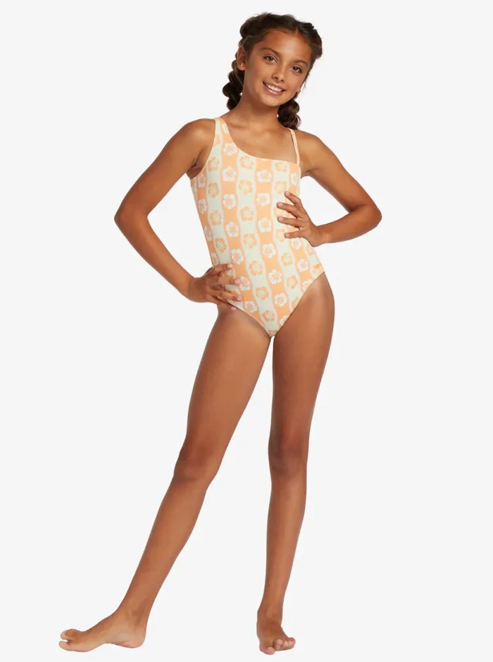 Roxy Swim Girl039s 716 Wavy Flower OnePiece Swimsuit Ambroisia Wave Babe Big 8211 Women