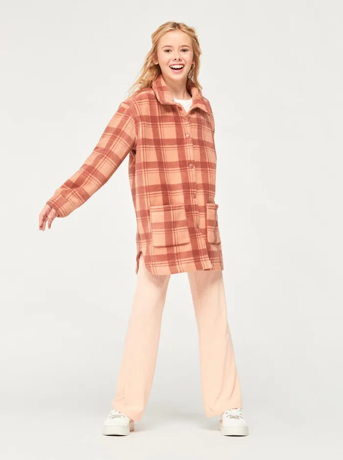 Roxy Tees and Tanks Girl039s 416 Ocean Quiet ZipUp Fleece Cedar Wood Swell Check 8211 Women