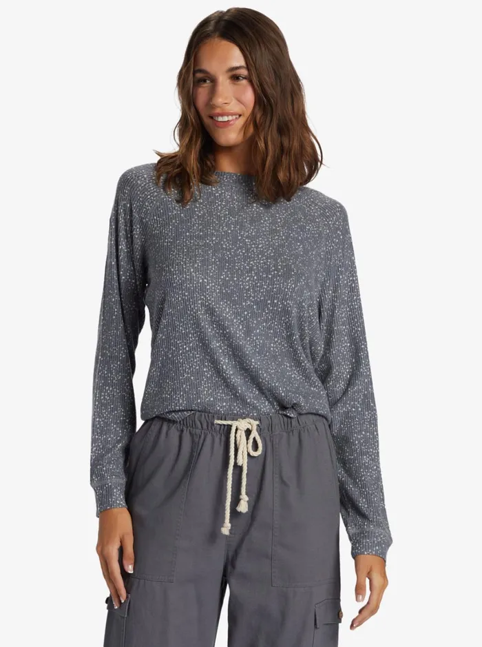 Roxy Tops Anchors Away Crew Rib Crew Neck Top Turbulence Confetti Dreams 8211 Women Roxy Tops Anchors Away Crew Rib Crew Neck Top Turbulence Confetti Dreams 8211 Women