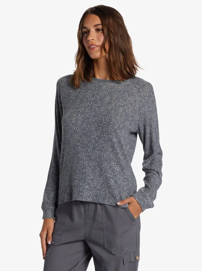 Roxy Tops Anchors Away Crew Rib Crew Neck Top Turbulence Confetti Dreams 8211 Women