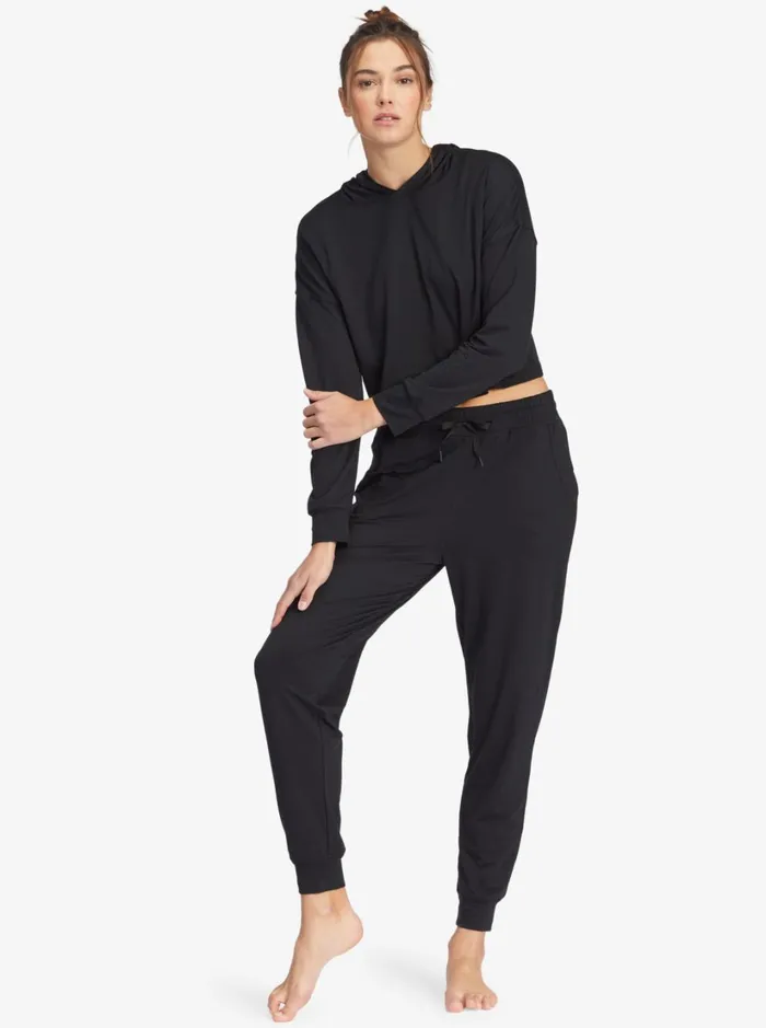 Roxy Tops Sun Might Shine Long Sleeve Hooded TShirt Anthracite 8211 Women