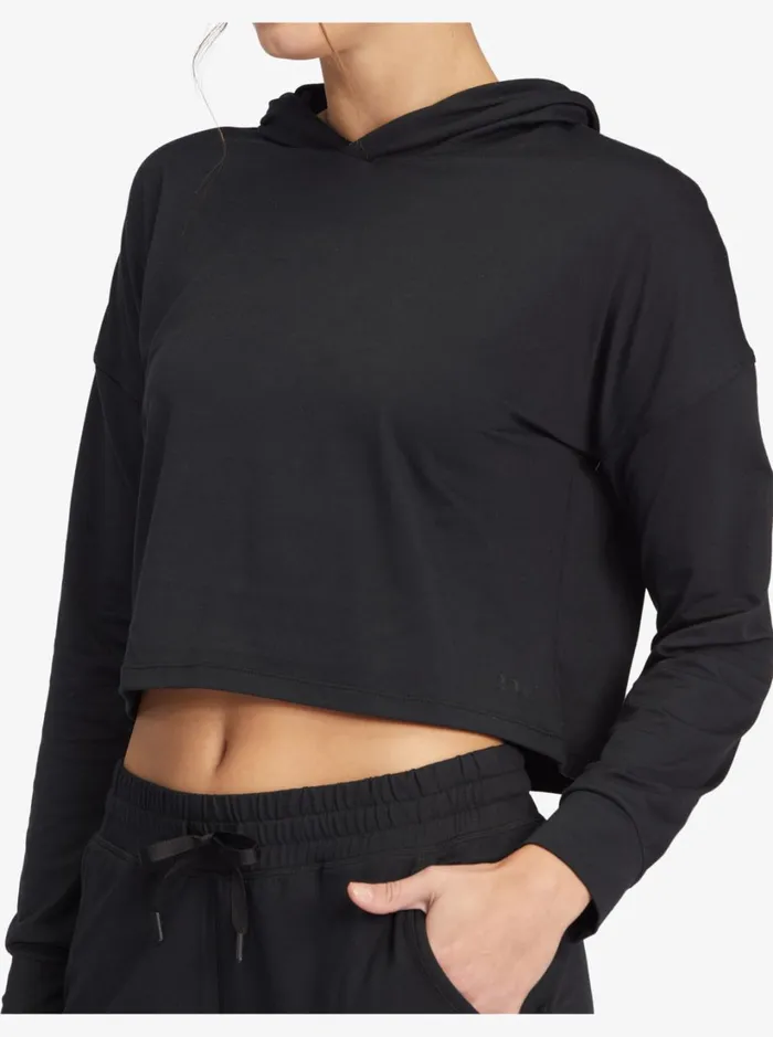 Roxy Tops Sun Might Shine Long Sleeve Hooded TShirt Anthracite 8211 Women