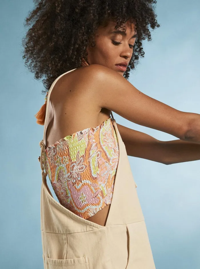 Roxy Tops Warm Waters Bandeau Top Mock Orange Roxy Delic 8211 Women
