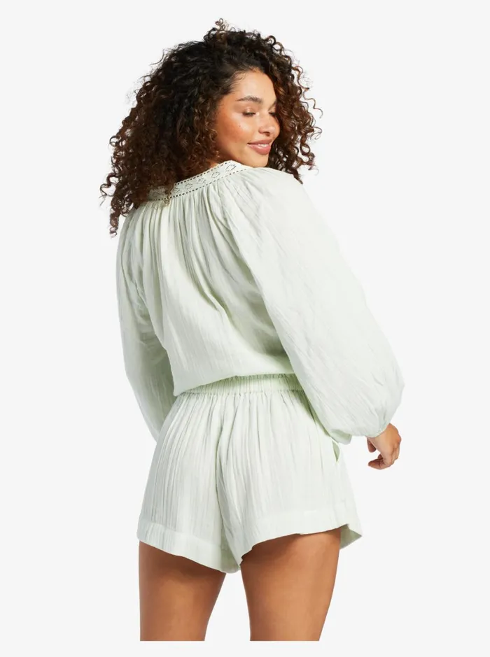 Roxy Tops What A Vibe Long Sleeve Crop Top Ambrosia 8211 Women