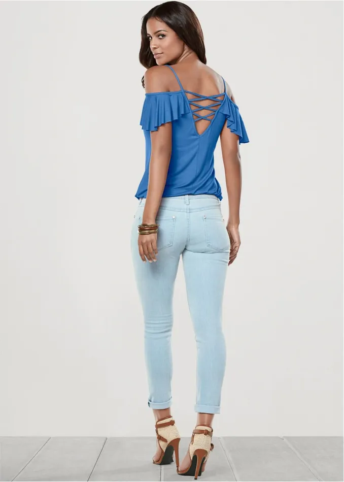 Ruffle Coldshoulder Top Rgta Women VENUS Venus Basics Tops