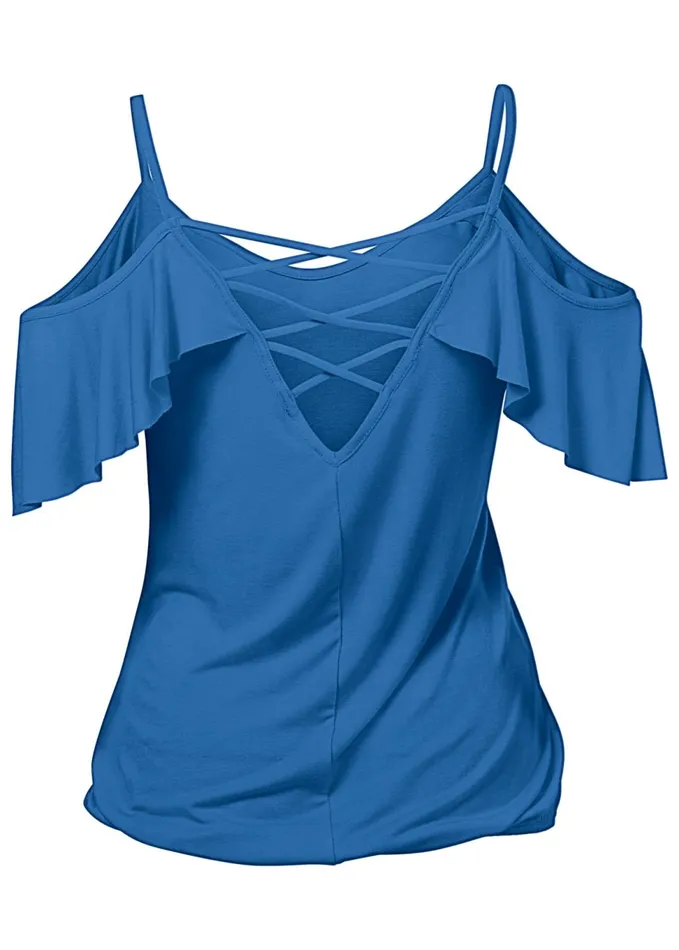 Ruffle Coldshoulder Top Rgta Women VENUS Venus Basics Tops
